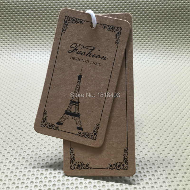 Kraft Hang Tag - Personalize roupas etiqueta pendurada de papel
