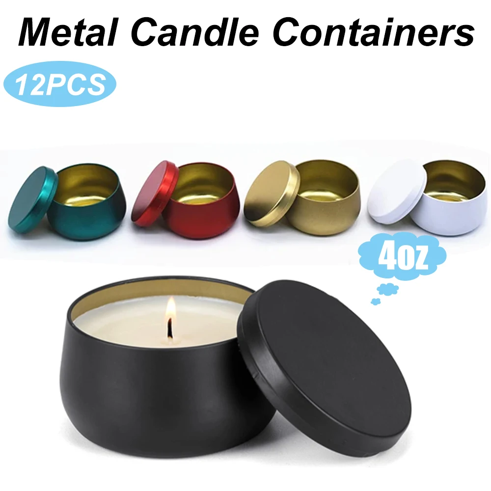 Metal Tin Lid 4Oz - 12pçs latas vazias de metal com