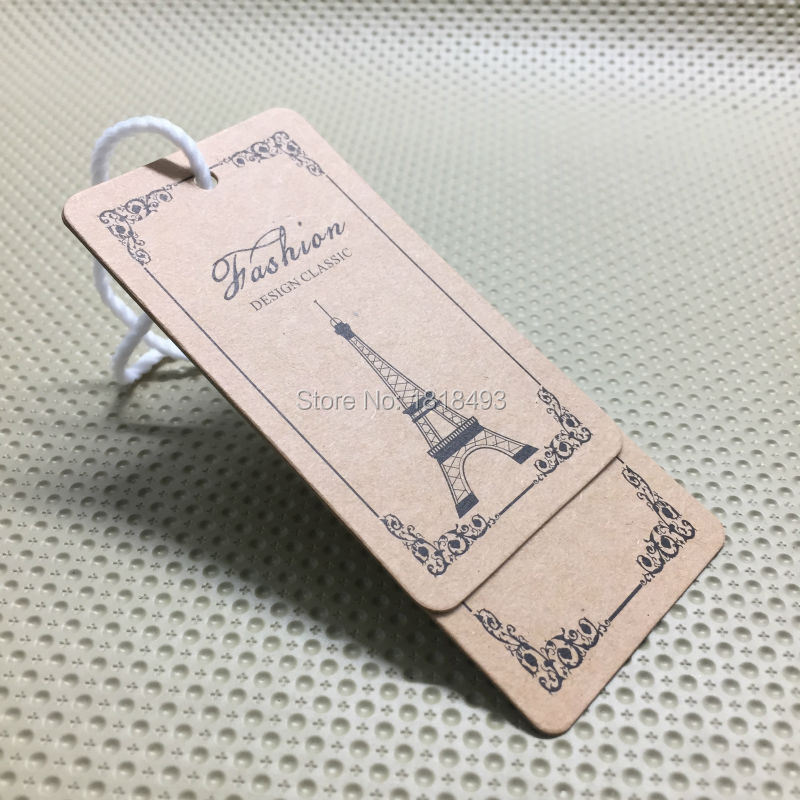 Personalize roupas etiqueta pe - Kraft Hang Tag avaliação e preço