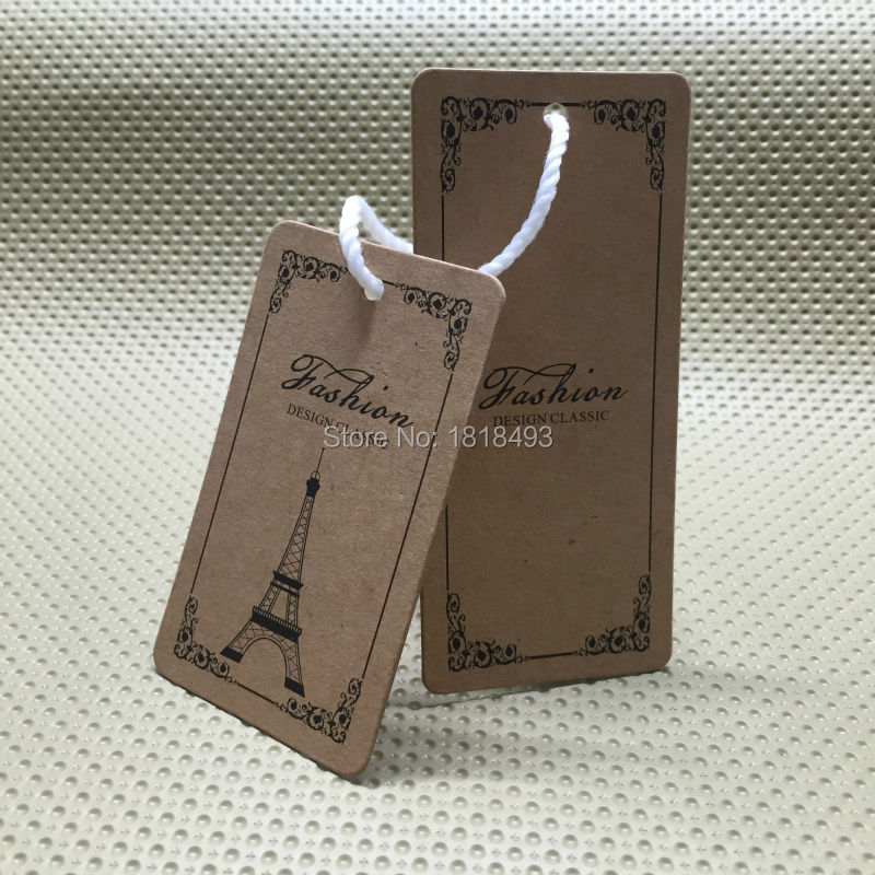 Personalize roupas etiqueta pe - Kraft Hang Tag avaliação e preço