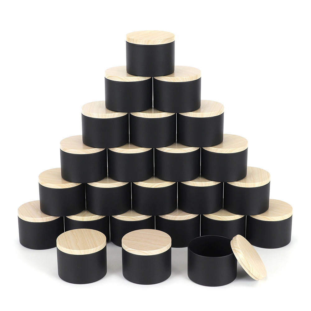 Frascos de vela pretos de 4 on - Metal Tin Lid 4Oz avaliação e preço