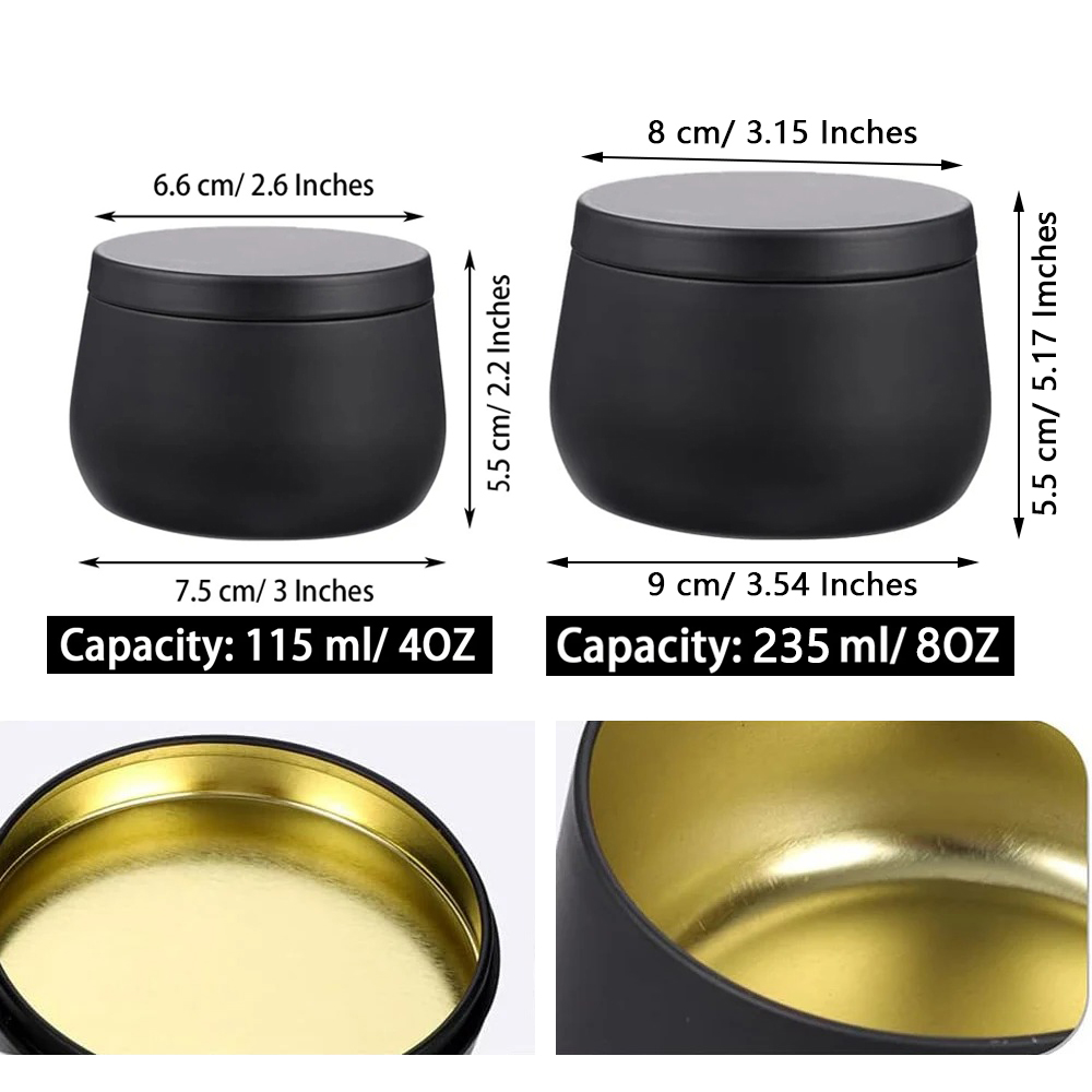 Latas de vela de metal vazios  - Metal Tin Lid 4Oz avaliação e preço