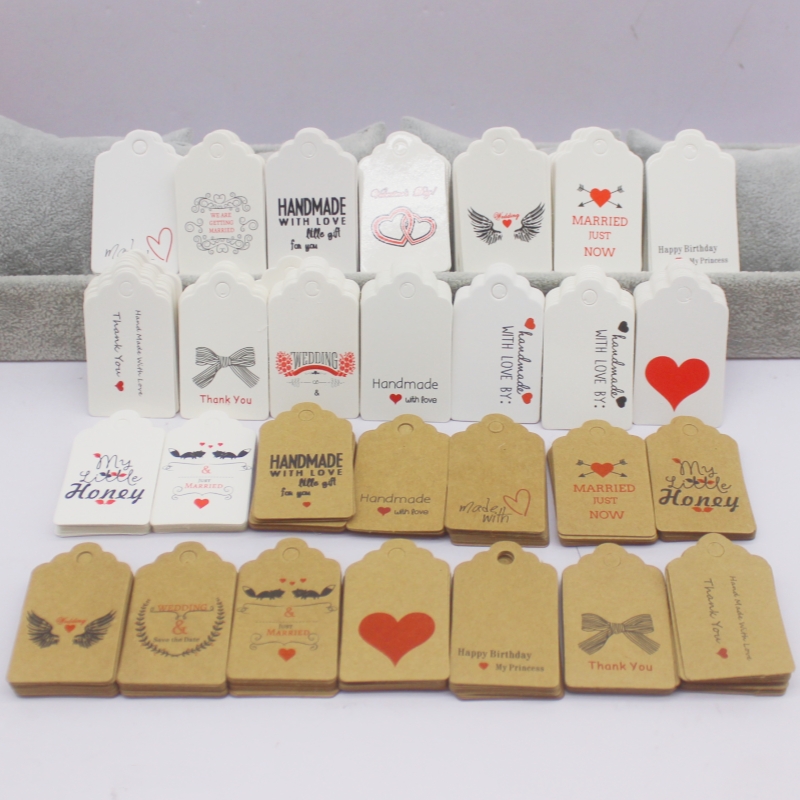 100 unidades + 100 cordas 3x5c - Kraft Hang Tag avaliação e preço
