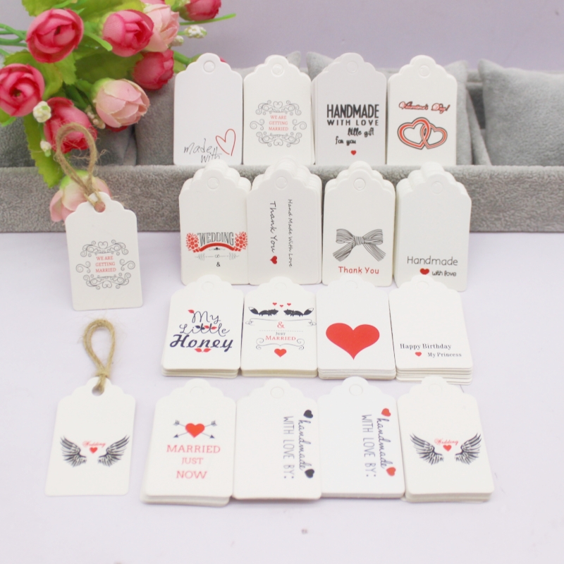 100 unidades + 100 cordas 3x5c - Kraft Hang Tag avaliação e preço