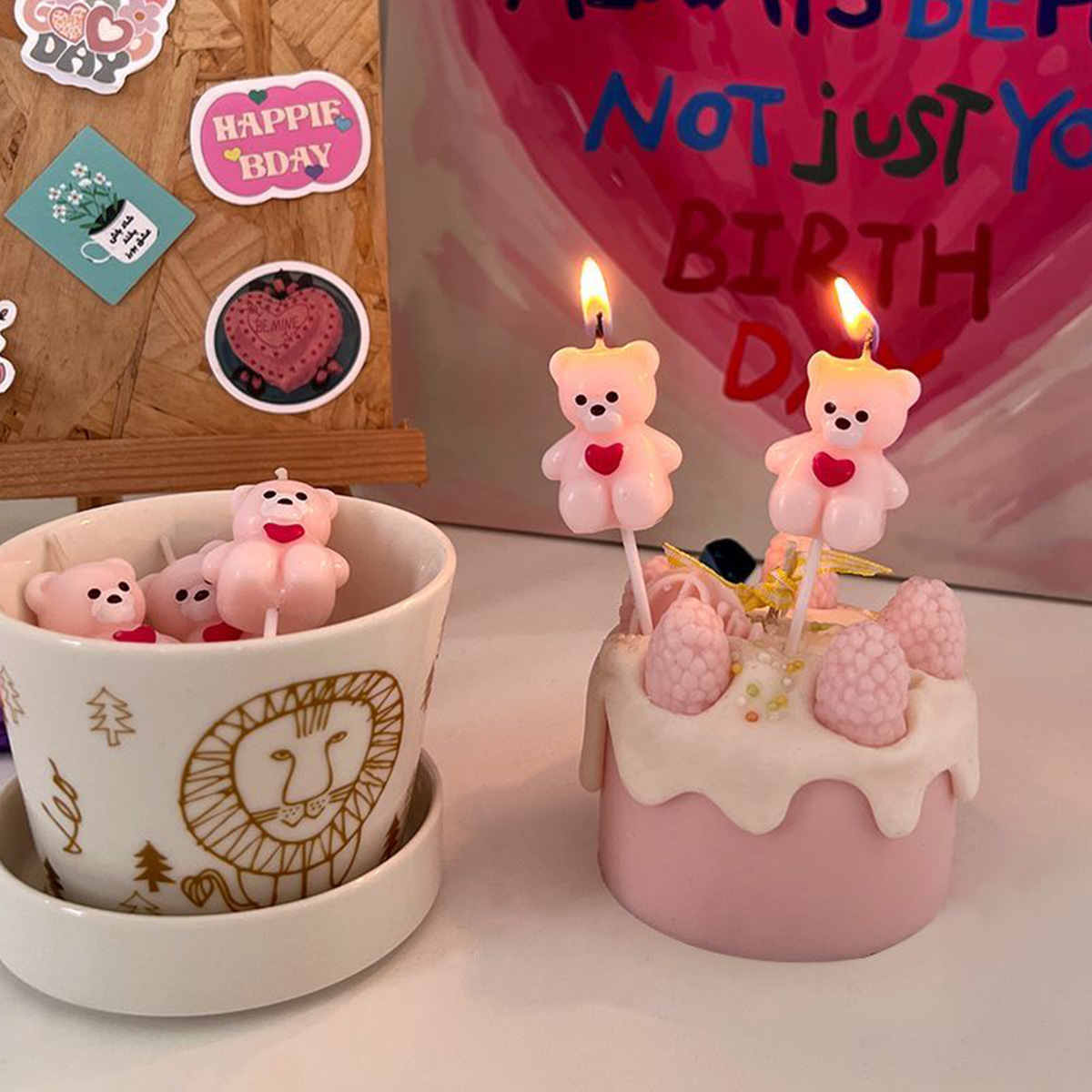 Cartoon Hug Bear Candle Set, C - Candle Supplies Kit avaliação e preço