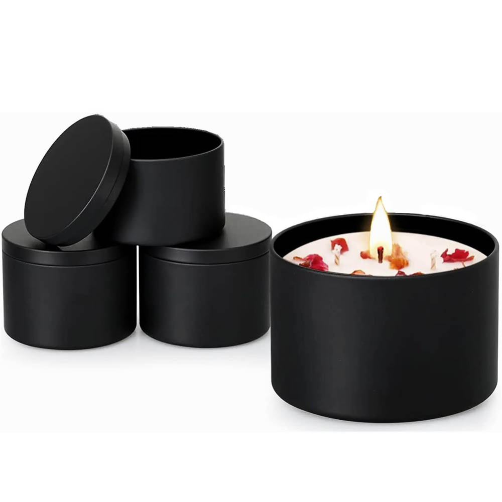 Latas de velas pretas de 4 onç - Metal Tin Lid 4Oz avaliação e preço
